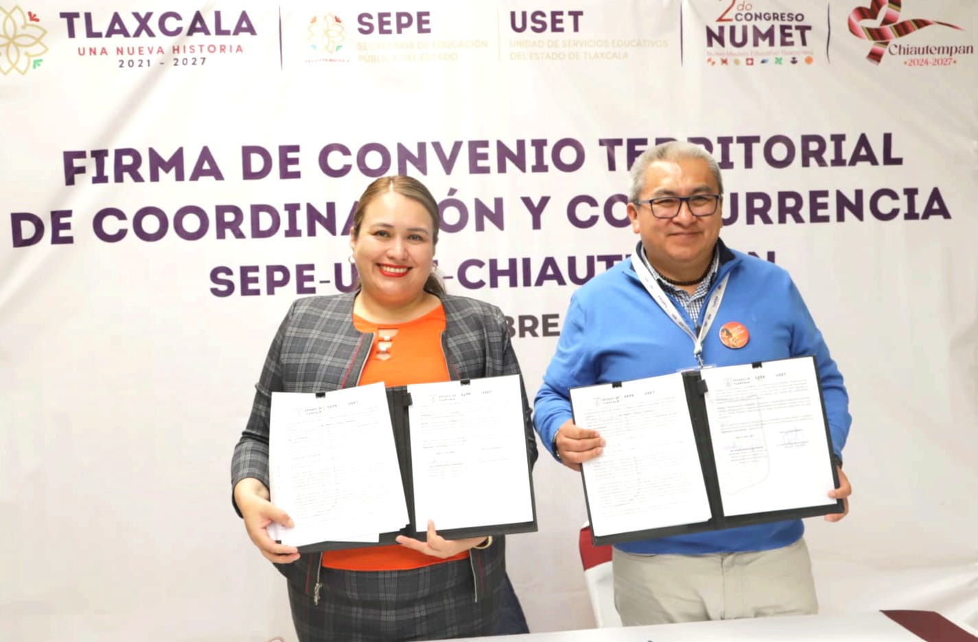 Firma el Ayuntamiento de Chiautempan convenio con la SEPE-USET para favorecer la formación de estudiantes